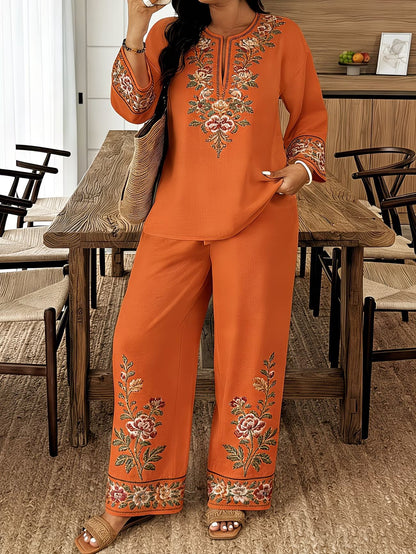 Long-sleeved ethnic-style set