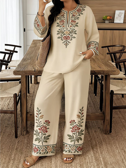 Long-sleeved ethnic-style set