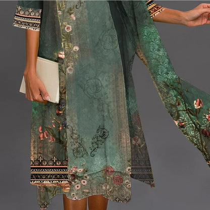 Long-sleeved floral dress