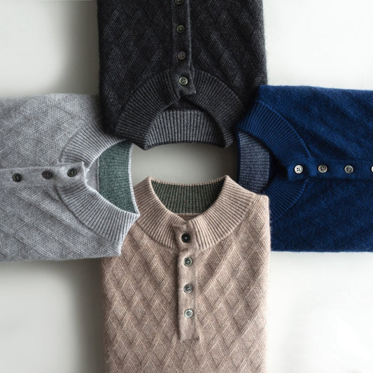 Long-sleeved pullover wool sweater