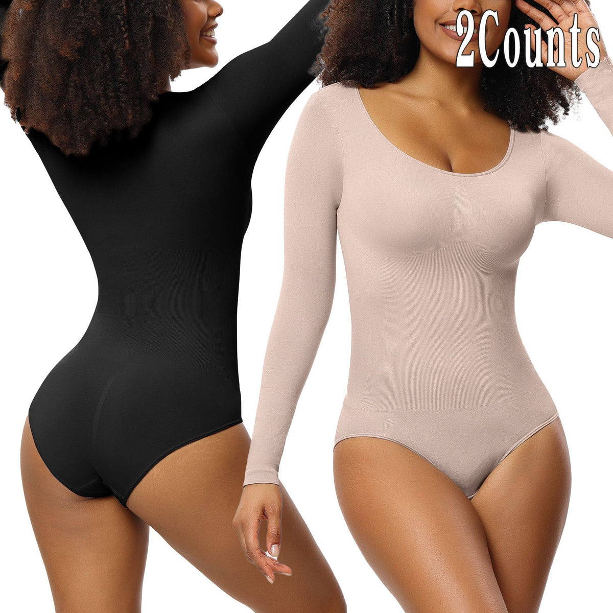 Long-sleeved seamless one-piece shaping garment