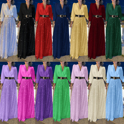 Long-sleeved shirt and wide-leg jumpsuit