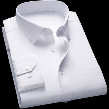 Long-sleeved solid-color men's shirt