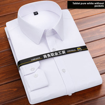 Long-sleeved solid-color men's shirt