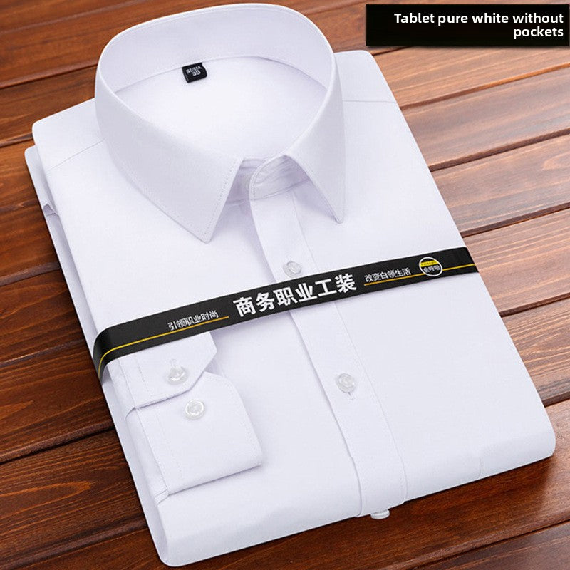Long-sleeved solid-color men's shirt