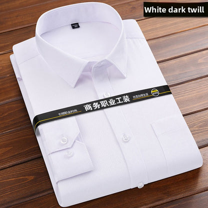 Long-sleeved solid-color men's shirt