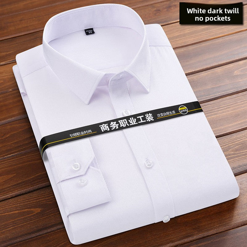 Long-sleeved solid-color men's shirt