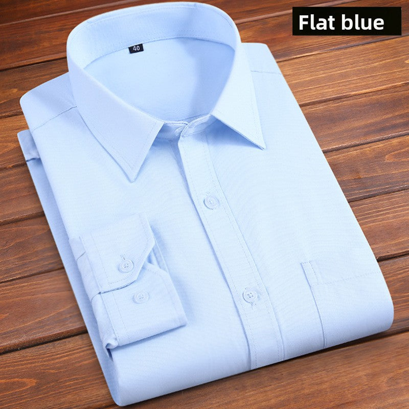 Long-sleeved solid-color men's shirt