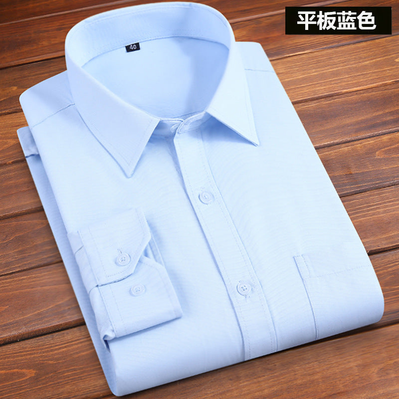 Long-sleeved solid-color men's shirt