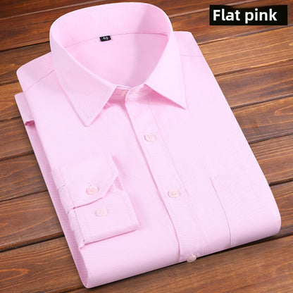Long-sleeved solid-color men's shirt