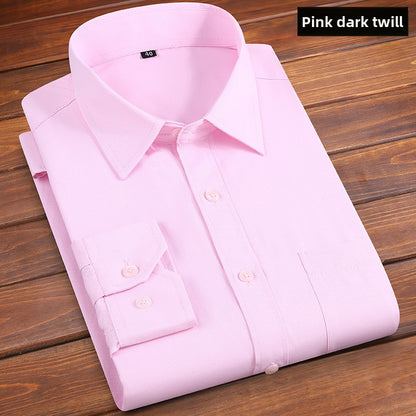 Long-sleeved solid-color men's shirt