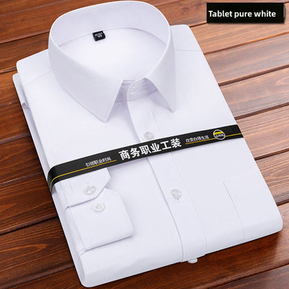 Long-sleeved solid-color men's shirt