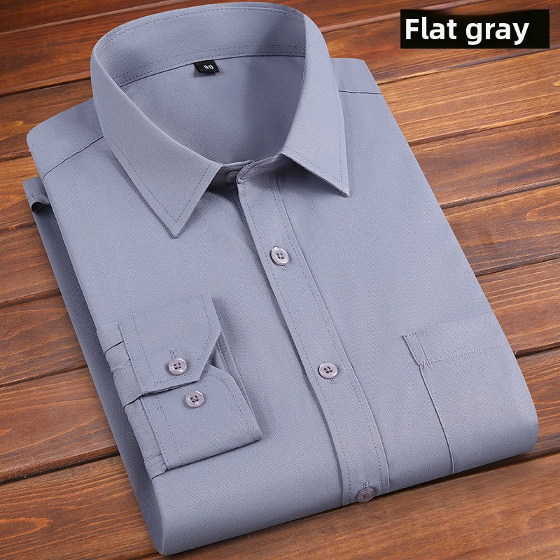Long-sleeved solid-color men's shirt