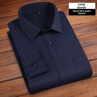Long-sleeved solid-color men's shirt