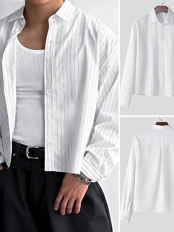 Long-sleeved striped shirt