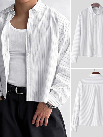 Long-sleeved striped shirt