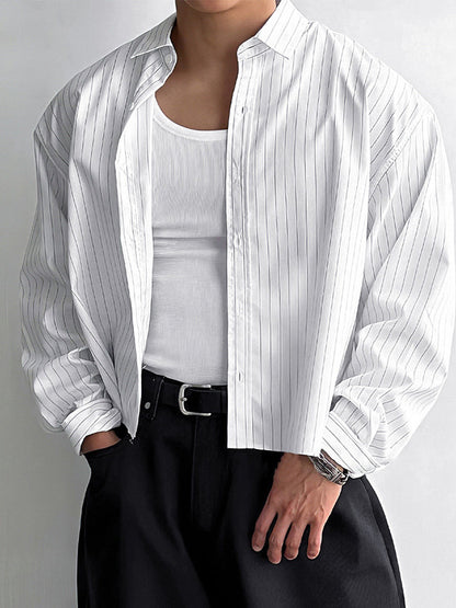 Long-sleeved striped shirt
