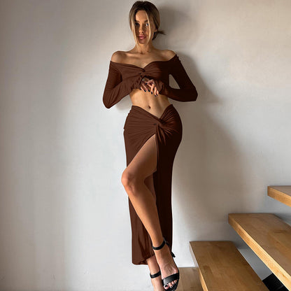 Long-Sleeved V Neck Suit