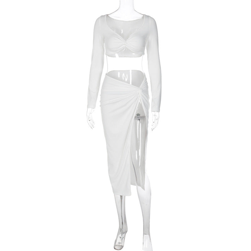 Long-Sleeved V Neck Suit