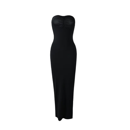 long solid color dress