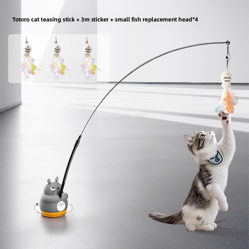Long Stick Cat Toy for Self-Entertainment,