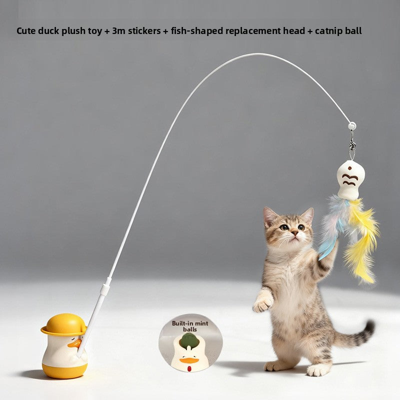 Long Stick Cat Toy for Self-Entertainment,