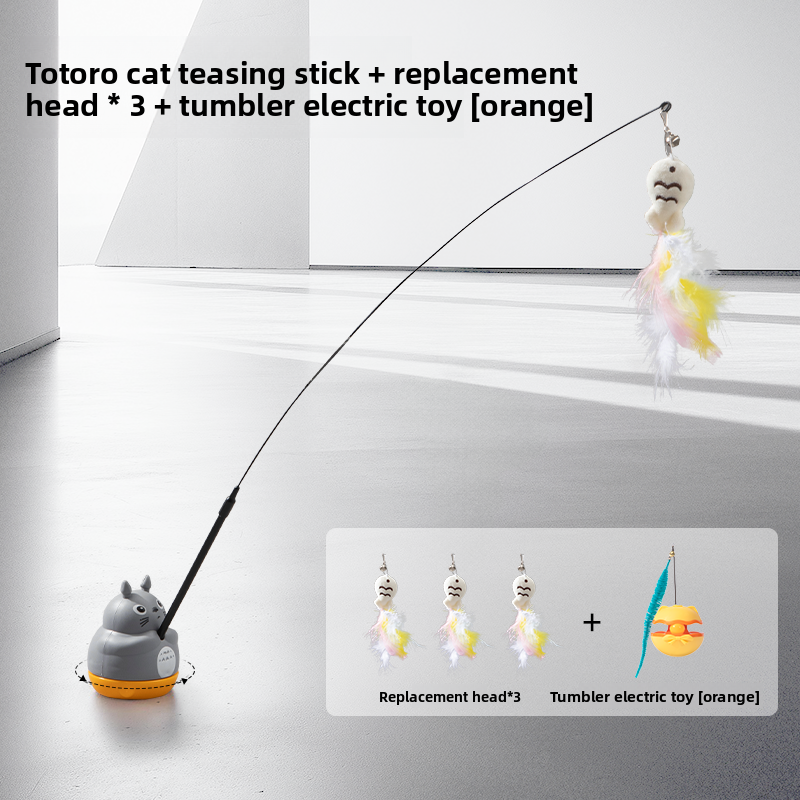 Long Stick Cat Toy for Self-Entertainment,