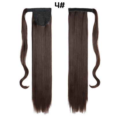 Long straight hair Velcro with a fake ponytail
