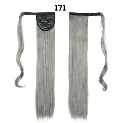 Long straight hair Velcro with a fake ponytail