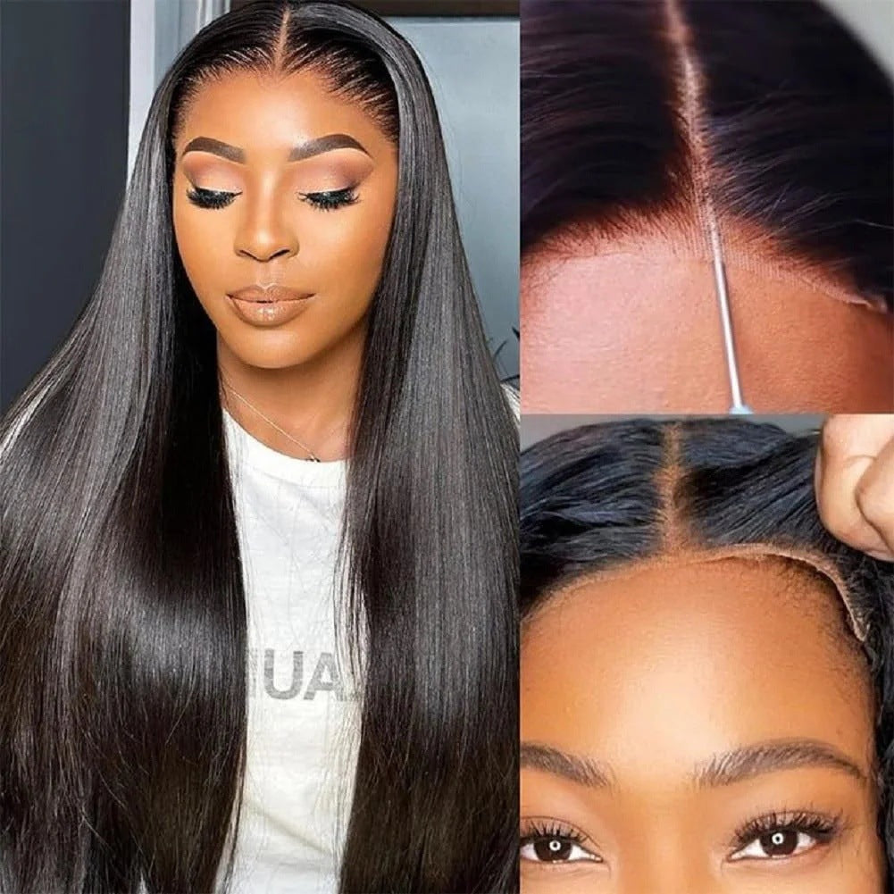 Long Straight Human Hair Wig