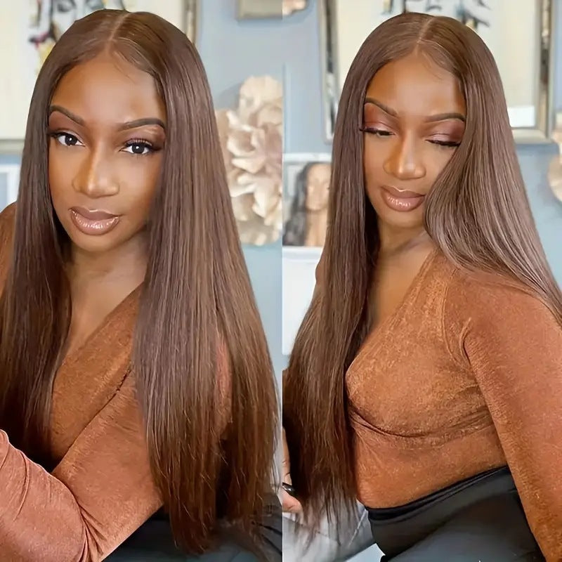 Long Straight Synthetic Hair Wig with Front Lace
