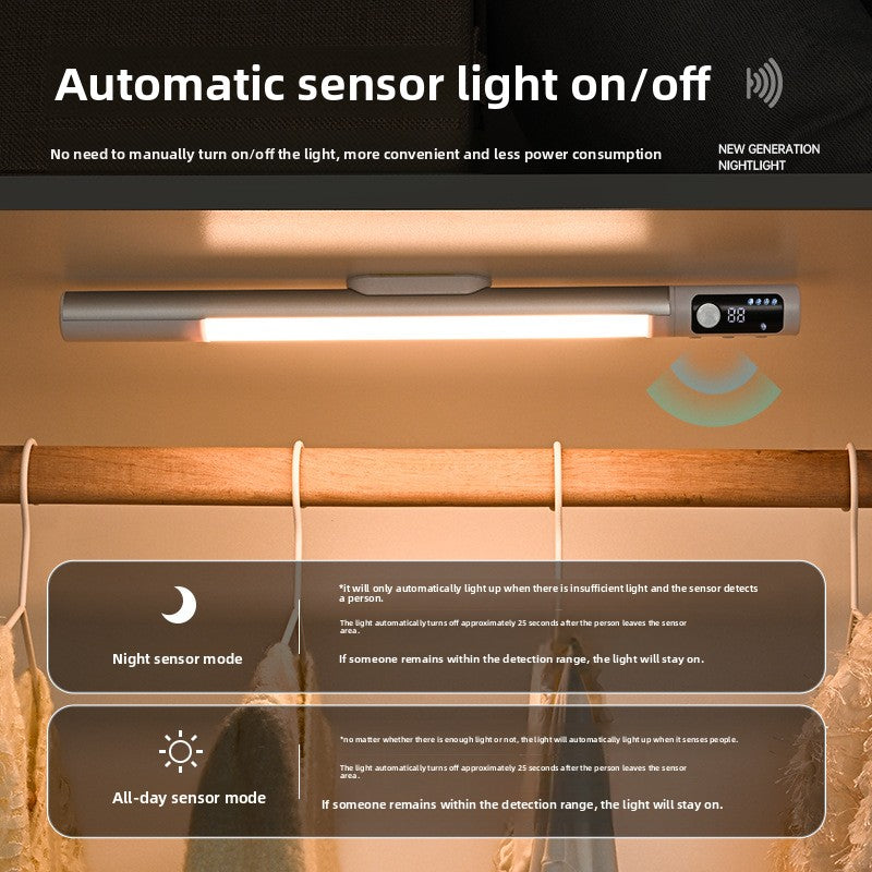 Long strip magnetic self-adhesive closet lamp