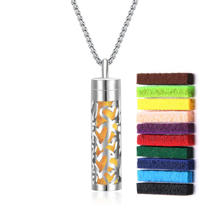 Long strip-shaped stainless steel necklace