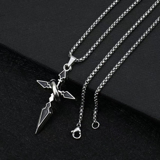 Long Titanium Steel Cross Pendant Necklace