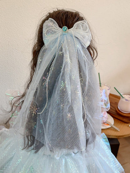 Long veil princess crown photo hairpin