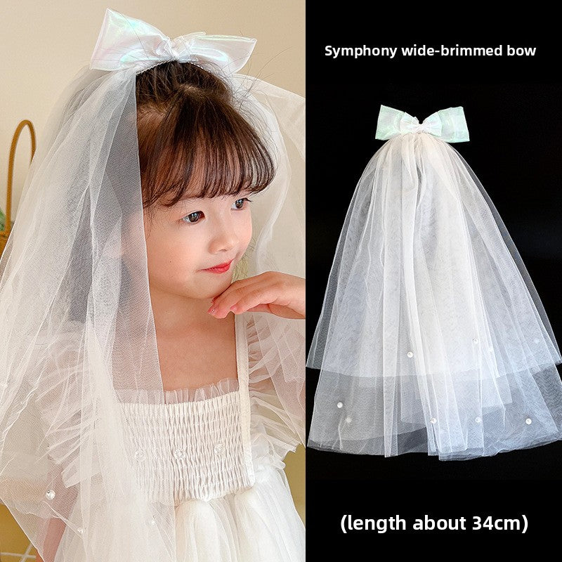 Long veil princess crown photo hairpin
