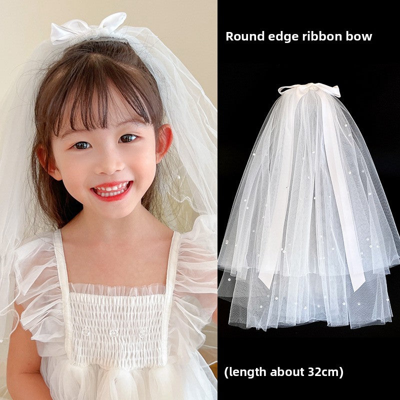 Long veil princess crown photo hairpin