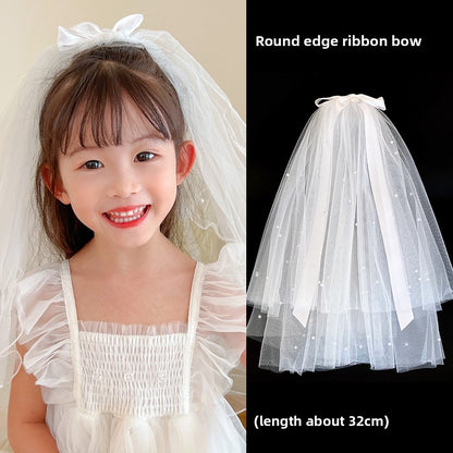Long veil princess crown photo hairpin