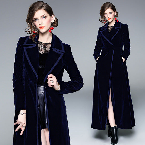 Long velvet coat jacket