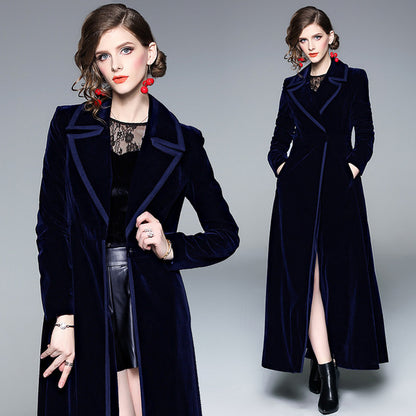 Long velvet coat jacket