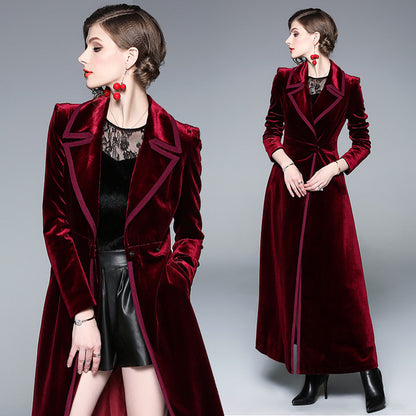Long velvet coat jacket
