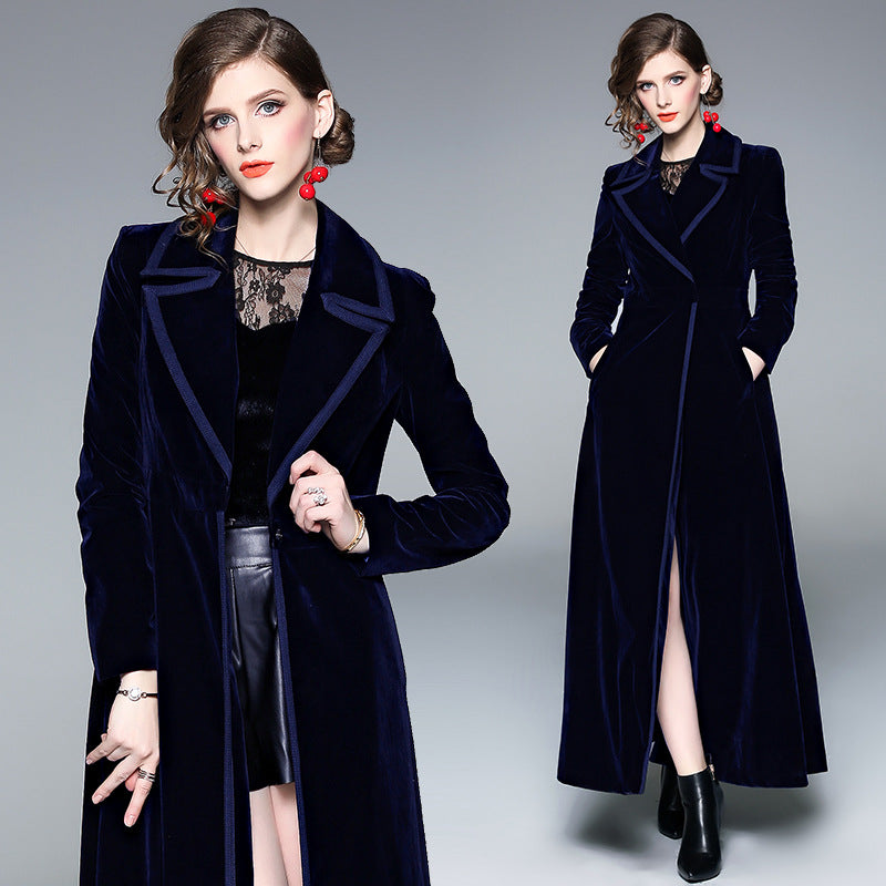 Long velvet coat jacket