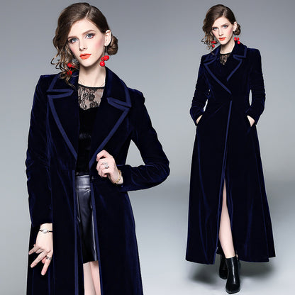 Long velvet coat jacket