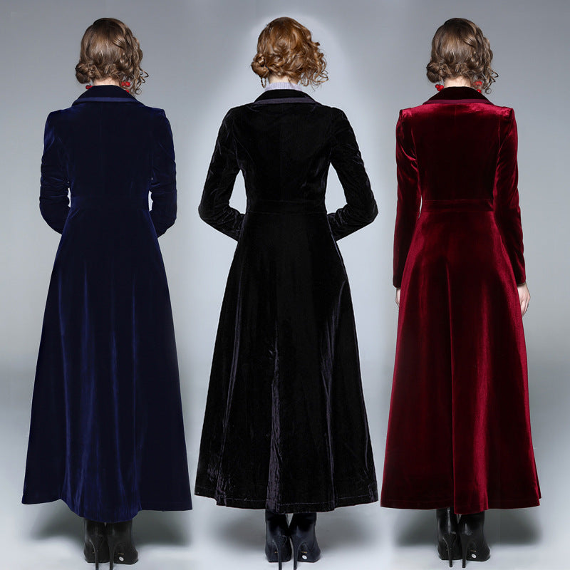 Long velvet coat jacket