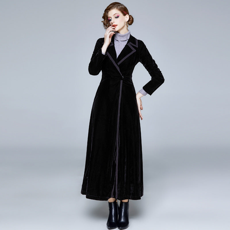Long velvet coat jacket