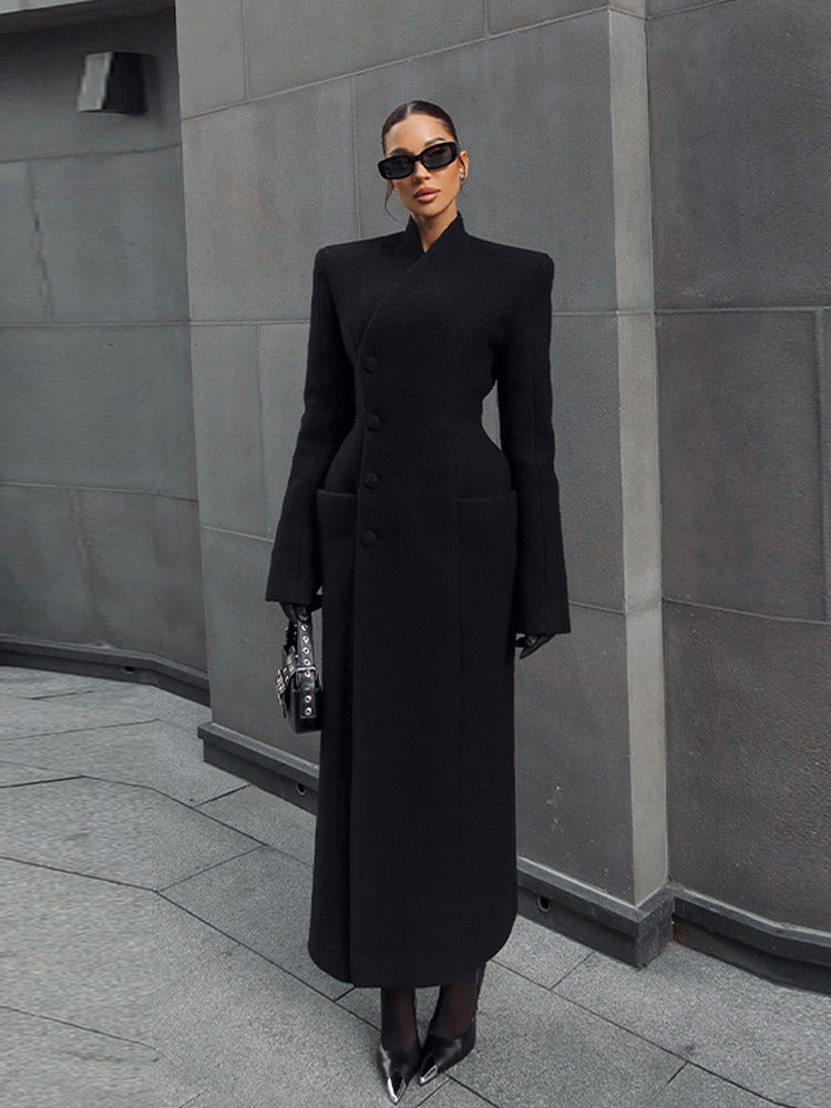 Long Waist Woolen Jacket