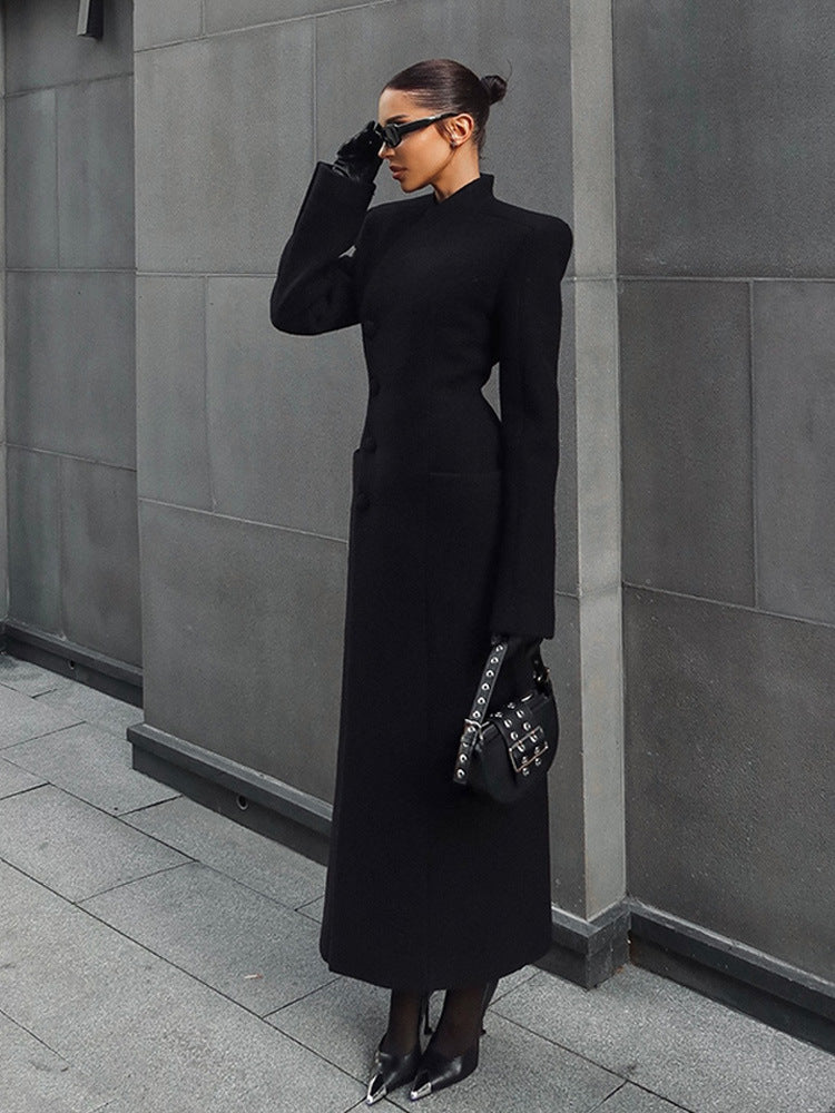 Long Waist Woolen Jacket