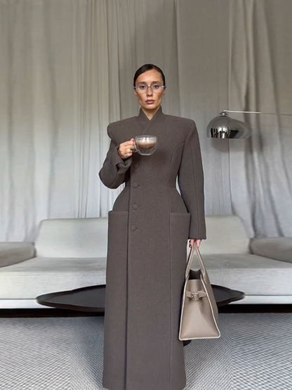 Long Waist Woolen Jacket