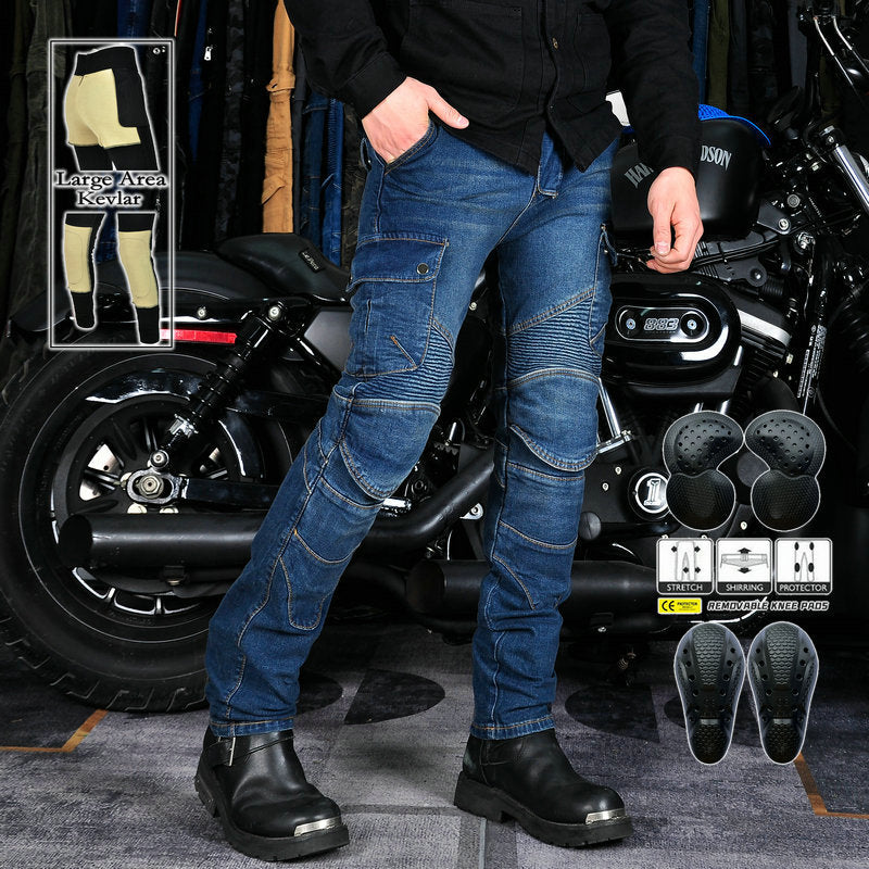 LOONG BIKER motorcycle riding jeans retro anti-drop BIKER pants Kevlar rip-resistant riding pants