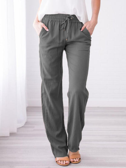 Loose and casual wide-leg trousers